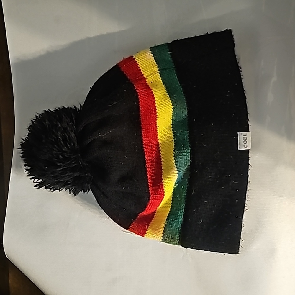 Coal Bob Marley color Pom Pom Beenie